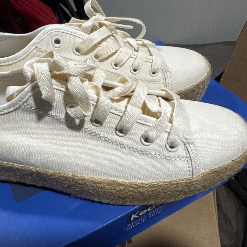 Keds triple kick jute white size 7.5